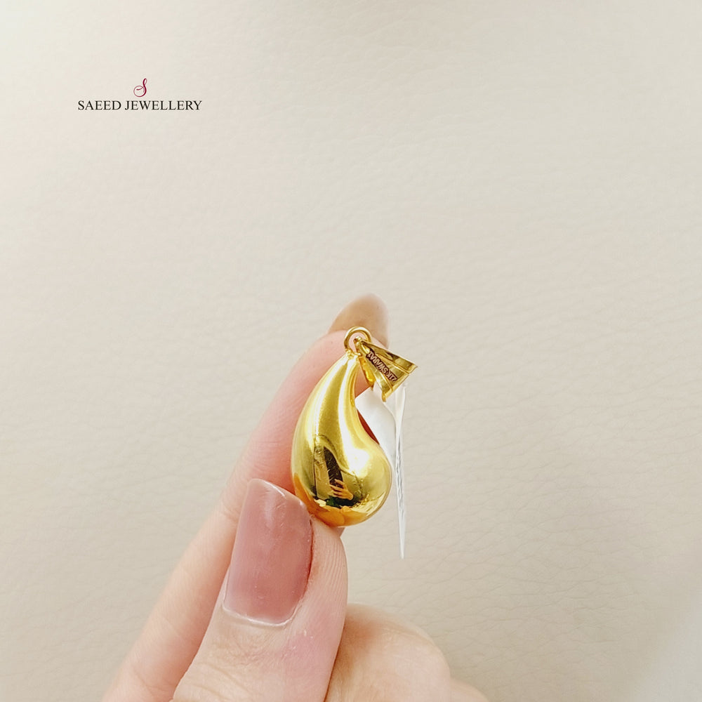 21K Gold Deluxe Almond Pendant by Saeed Jewelry - Image 2