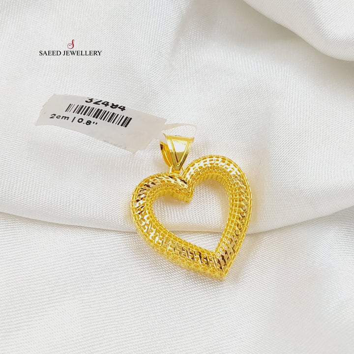 21K Gold Deluxe Heart Pendant by Saeed Jewelry - Image 2