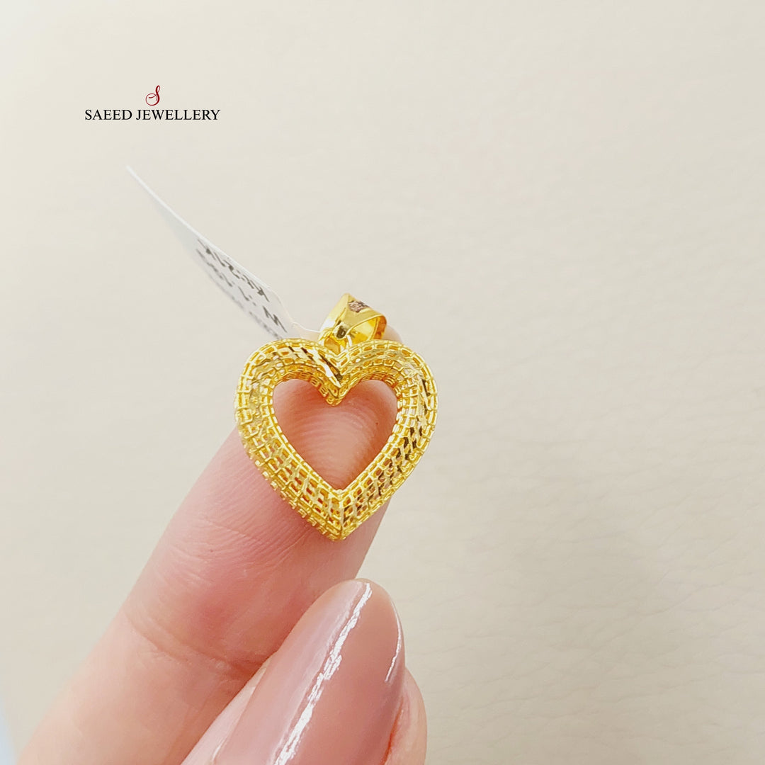 21K Gold Deluxe Heart Pendant by Saeed Jewelry - Image 2