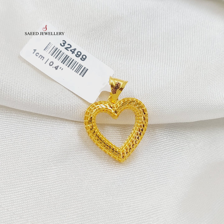 21K Gold Deluxe Heart Pendant by Saeed Jewelry - Image 2