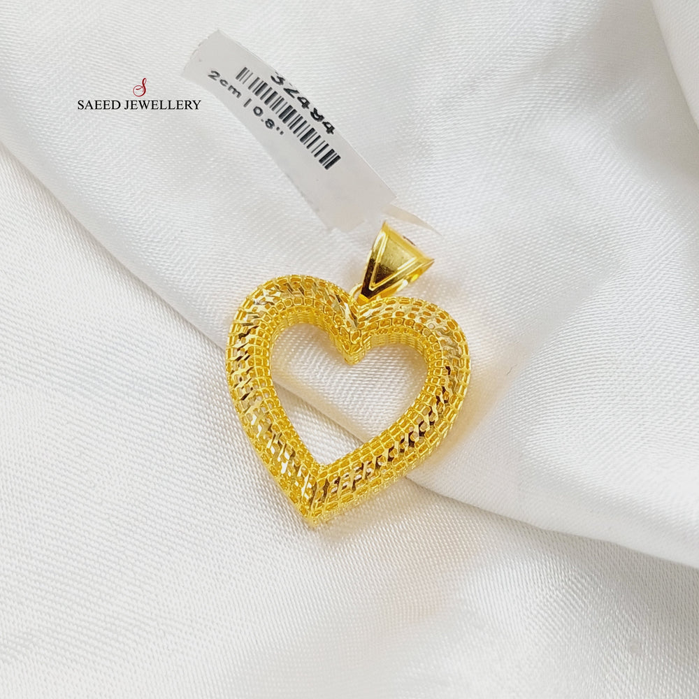 21K Gold Deluxe Heart Pendant by Saeed Jewelry - Image 2