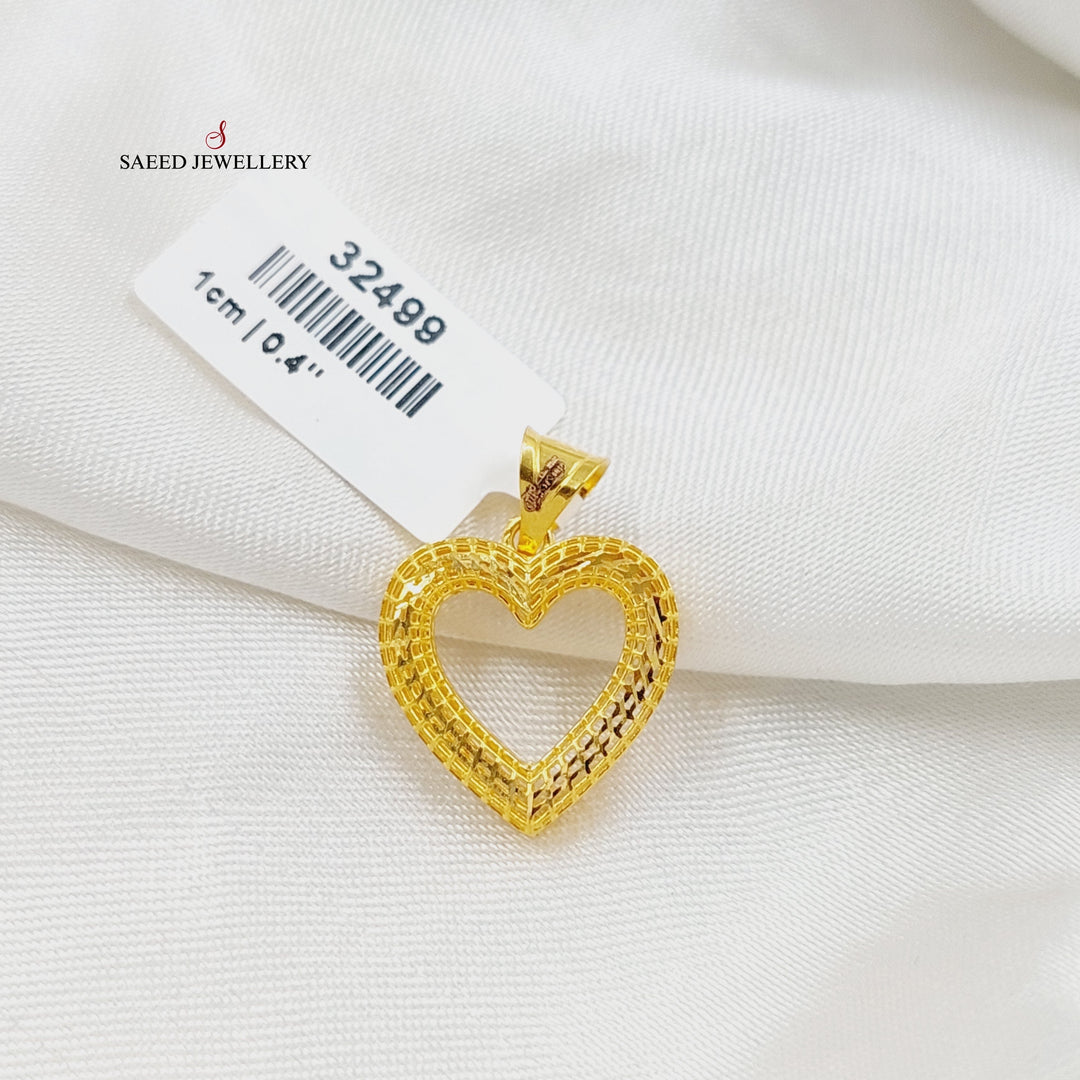 21K Gold Deluxe Heart Pendant by Saeed Jewelry - Image 2