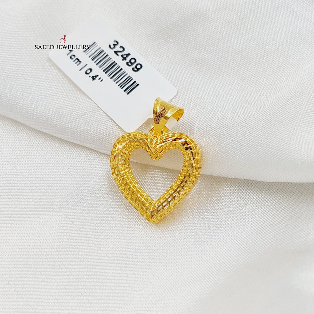 21K Gold Deluxe Heart Pendant by Saeed Jewelry - Image 1