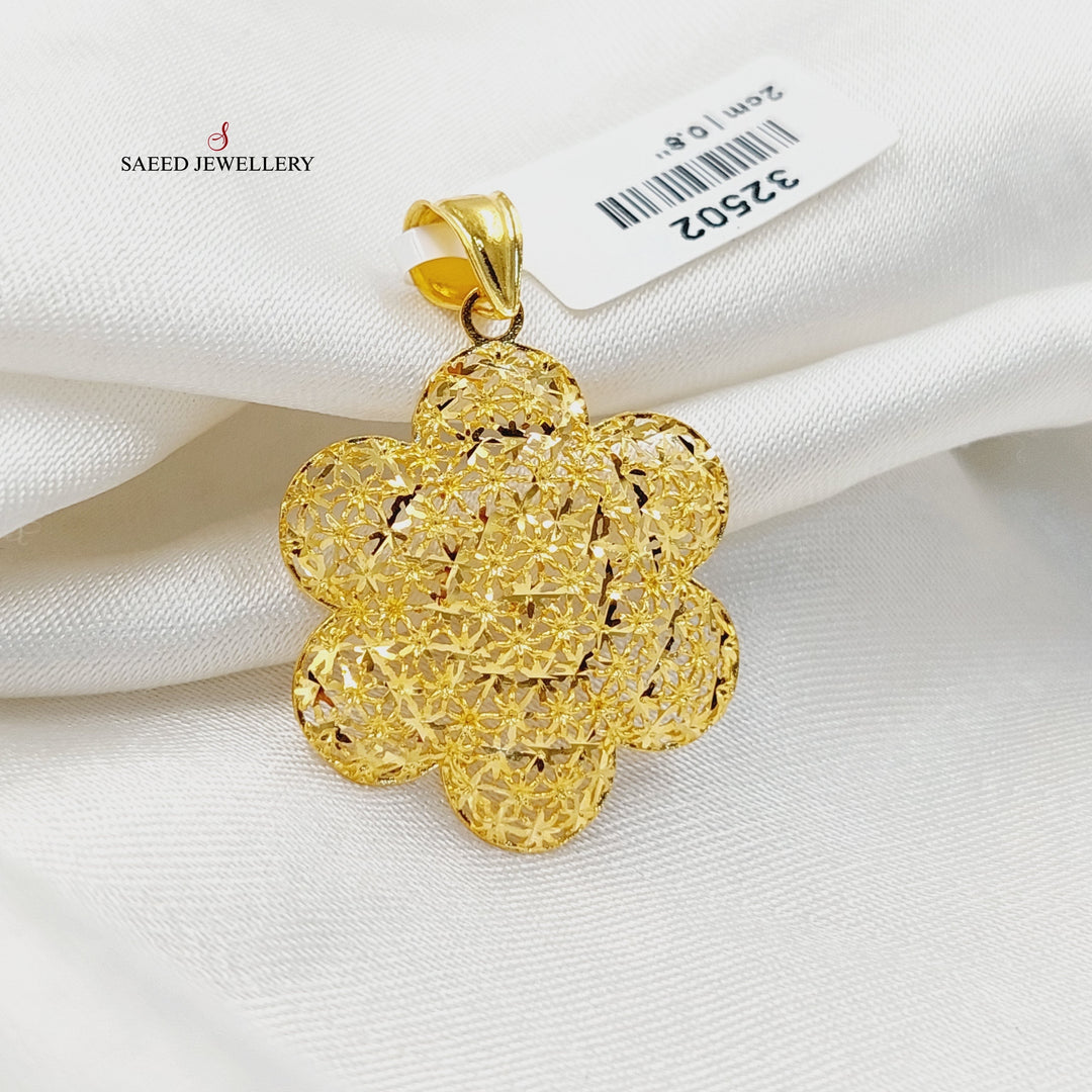 21K Gold Deluxe Rose Pendant by Saeed Jewelry - Image 4