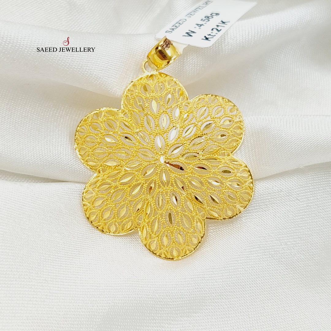 21K Gold Deluxe Rose Pendant by Saeed Jewelry - Image 1