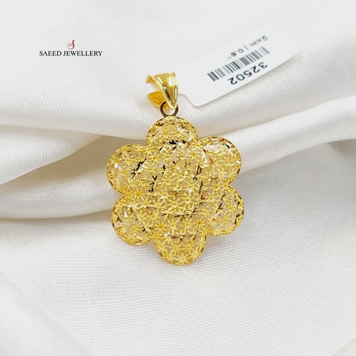 21K Gold Deluxe Rose Pendant by Saeed Jewelry - Image 1