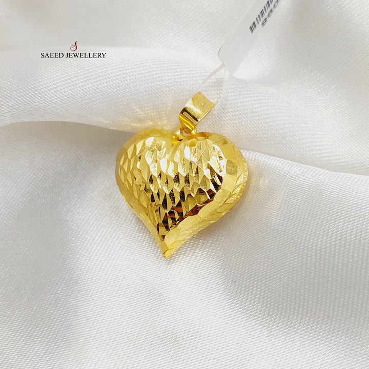 21K Gold Heart Pendant by Saeed Jewelry - Image 1