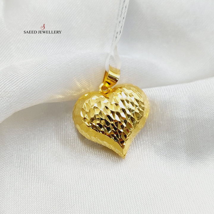 21K Gold Heart Pendant by Saeed Jewelry - Image 3