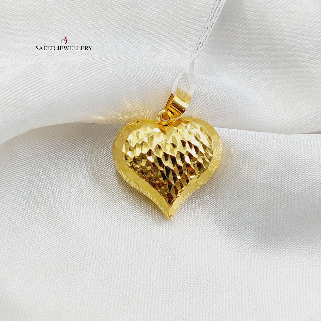 21K Gold Heart Pendant by Saeed Jewelry - Image 4