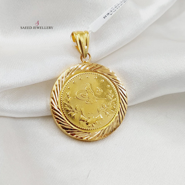 21K Gold Print Rashadi Pendant by Saeed Jewelry - Image 3