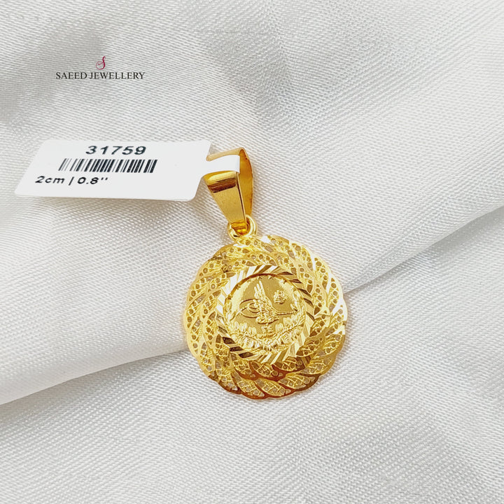 21K Gold Rashadi Pendant by Saeed Jewelry - Image 3