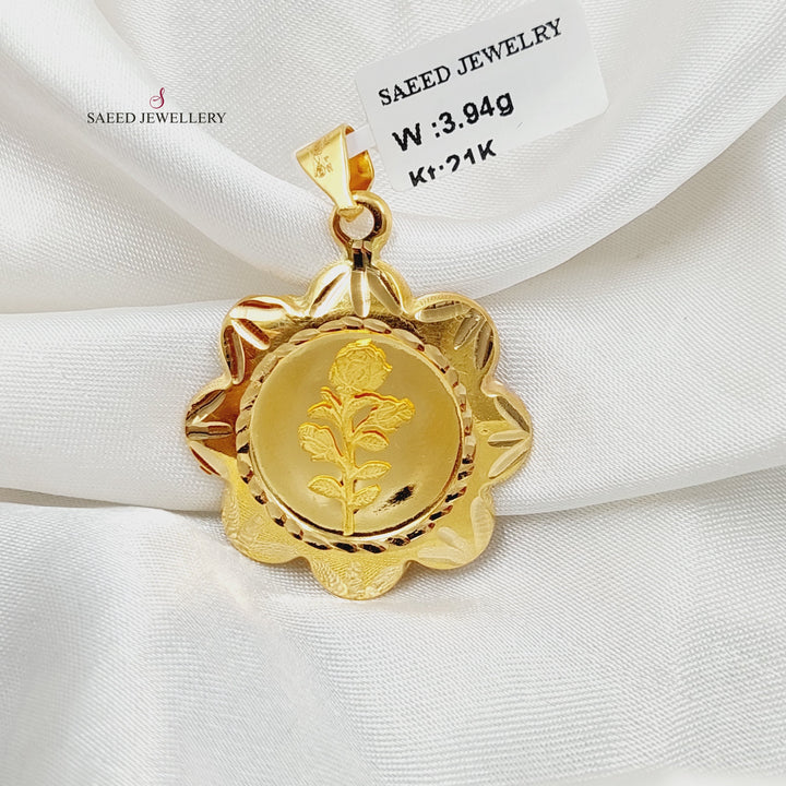 21K Gold Rose Pendant by Saeed Jewelry - Image 4