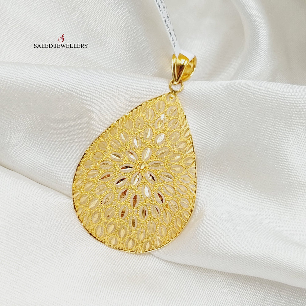 21K Gold Tears Pendant by Saeed Jewelry - Image 2