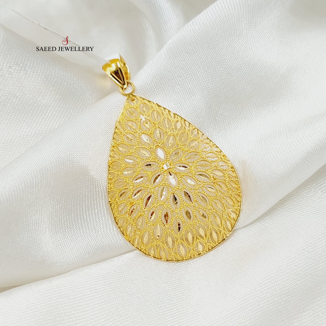 21K Gold Tears Pendant by Saeed Jewelry - Image 3