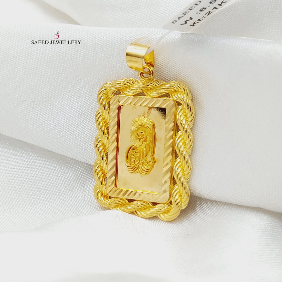 21K Gold Deluxe Ounce Pendant by Saeed Jewelry - Image 1