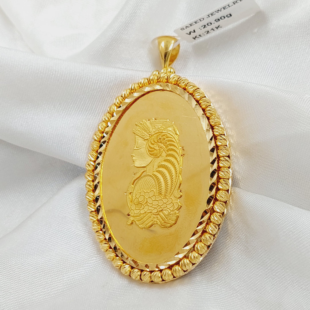 21K Gold Deluxe Ounce Pendant by Saeed Jewelry - Image 3