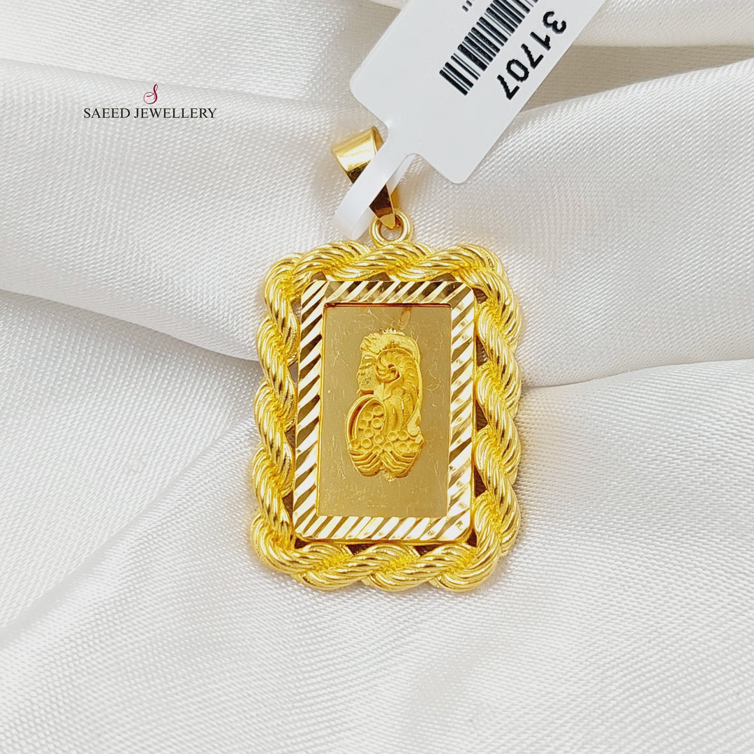 21K Gold Deluxe Ounce Pendant by Saeed Jewelry - Image 4