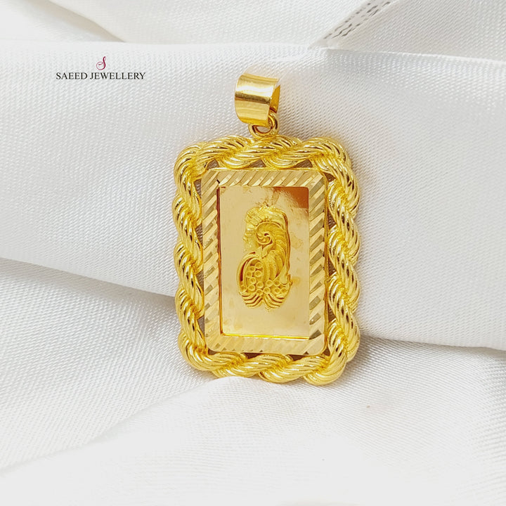 21K Gold Deluxe Ounce Pendant by Saeed Jewelry - Image 3