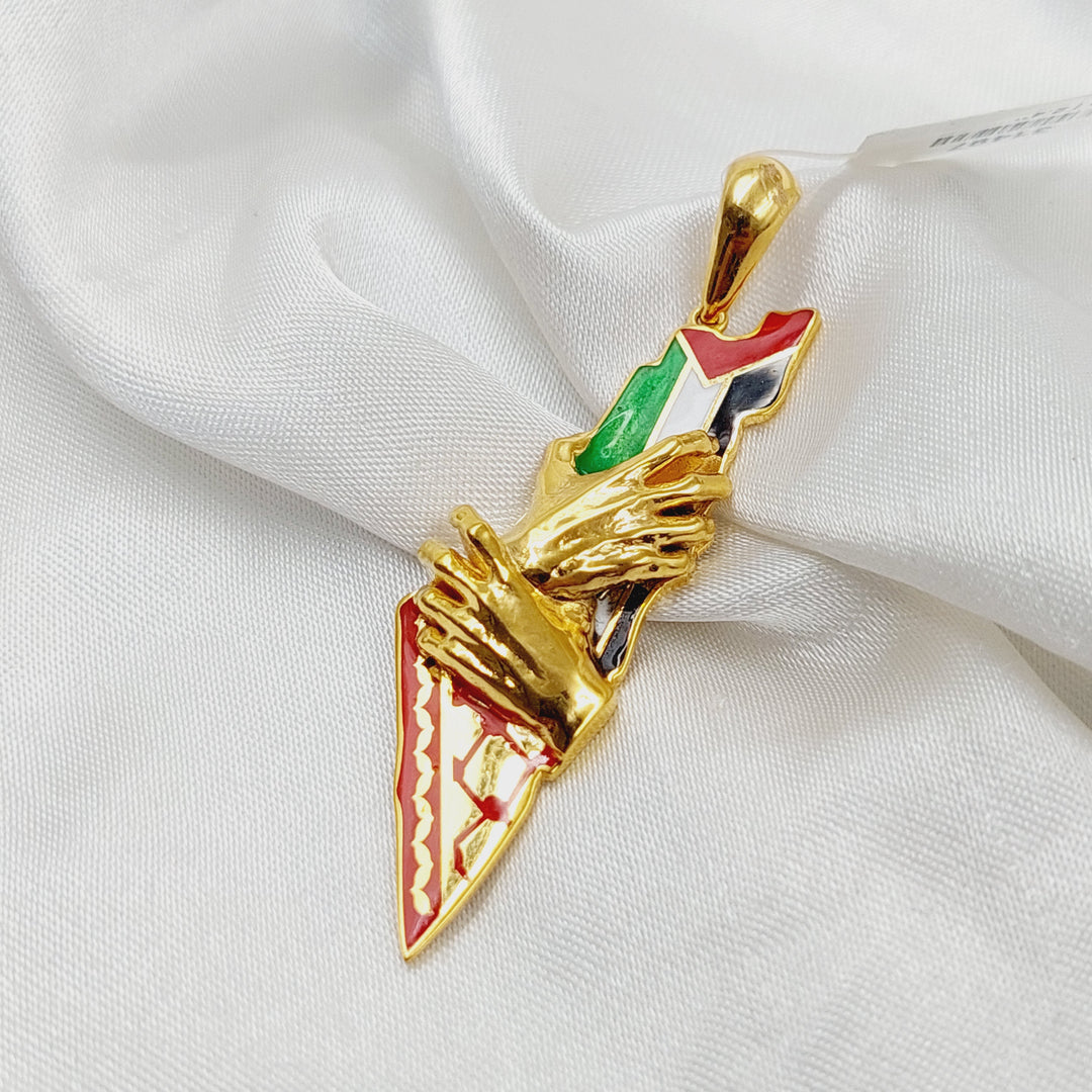 21K Gold Enameled Palestine Pendant by Saeed Jewelry - Image 3