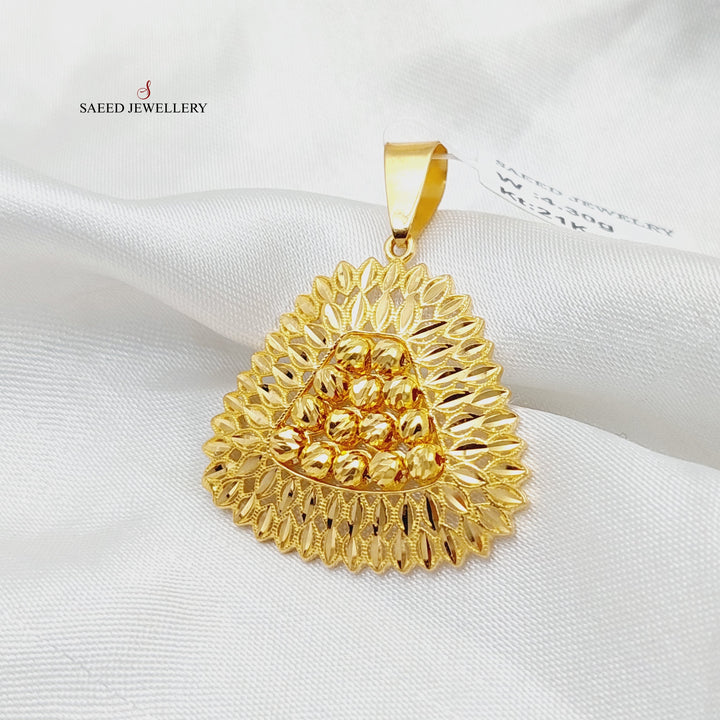 21K Gold Leaf Pendant by Saeed Jewelry - Image 4