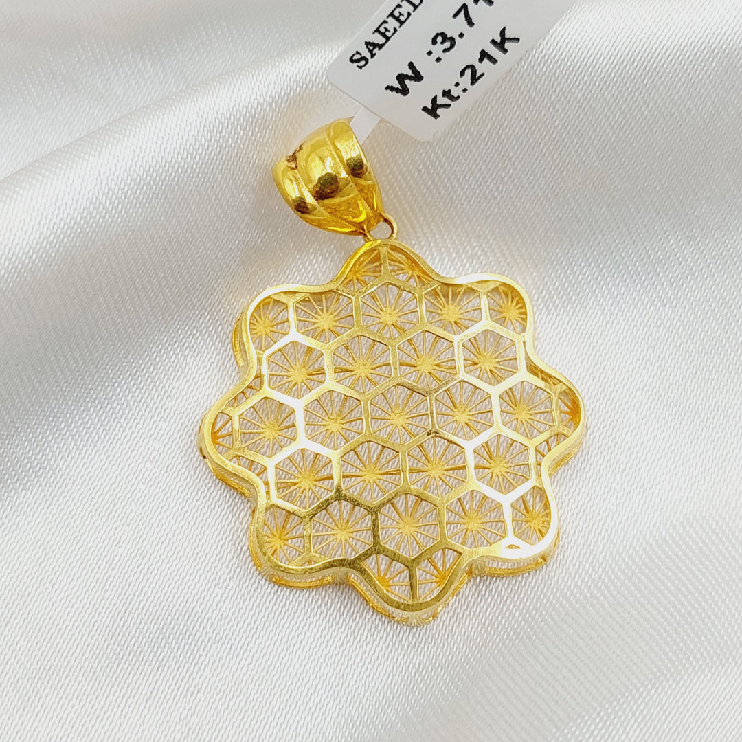 21K Gold Rose Pendant by Saeed Jewelry - Image 5