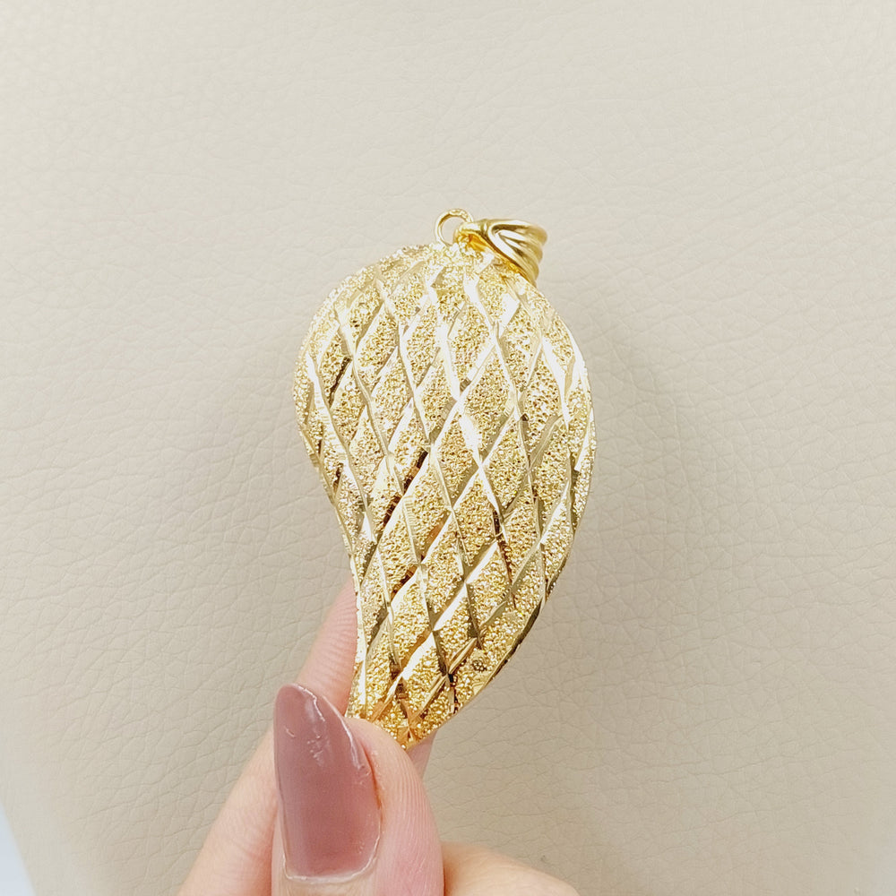 21K Gold Sanded Almond Pendant by Saeed Jewelry - Image 2