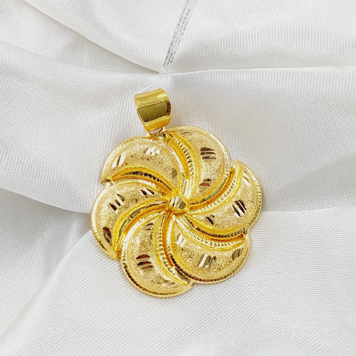 21K Gold Sun Pendant by Saeed Jewelry - Image 4