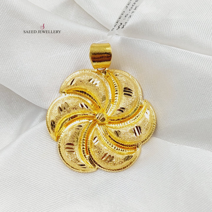 21K Gold Sun Pendant by Saeed Jewelry - Image 1