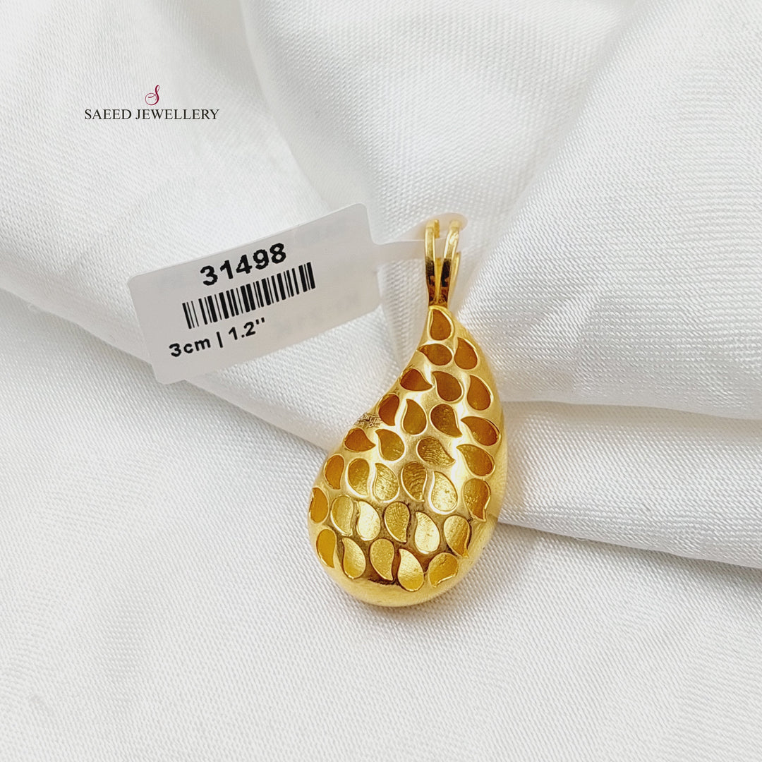 21K Gold Tears Pendant by Saeed Jewelry - Image 1