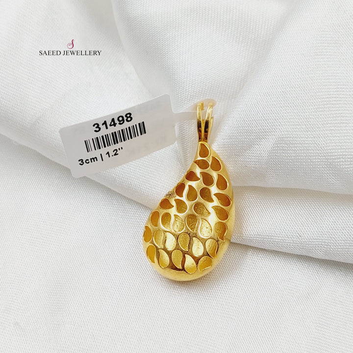 21K Gold Tears Pendant by Saeed Jewelry - Image 1