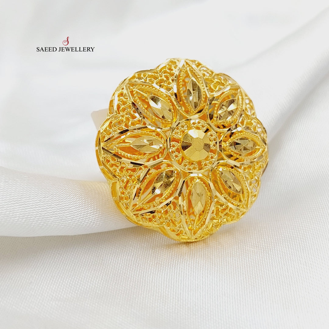 21K Gold Bahraini Rose Ring by Saeed Jewelry - Image 3