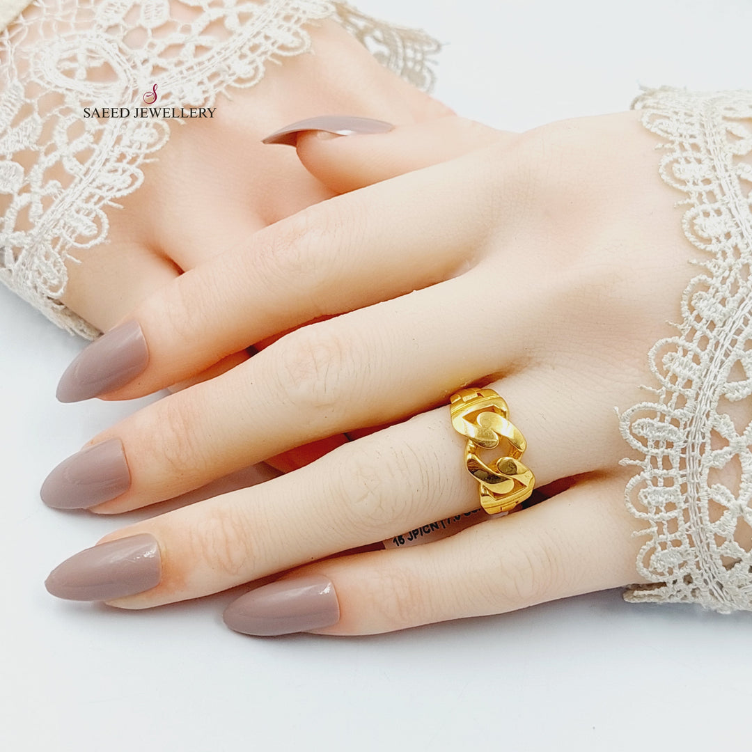 21K Gold Bar Ring by Saeed Jewelry - Image 4