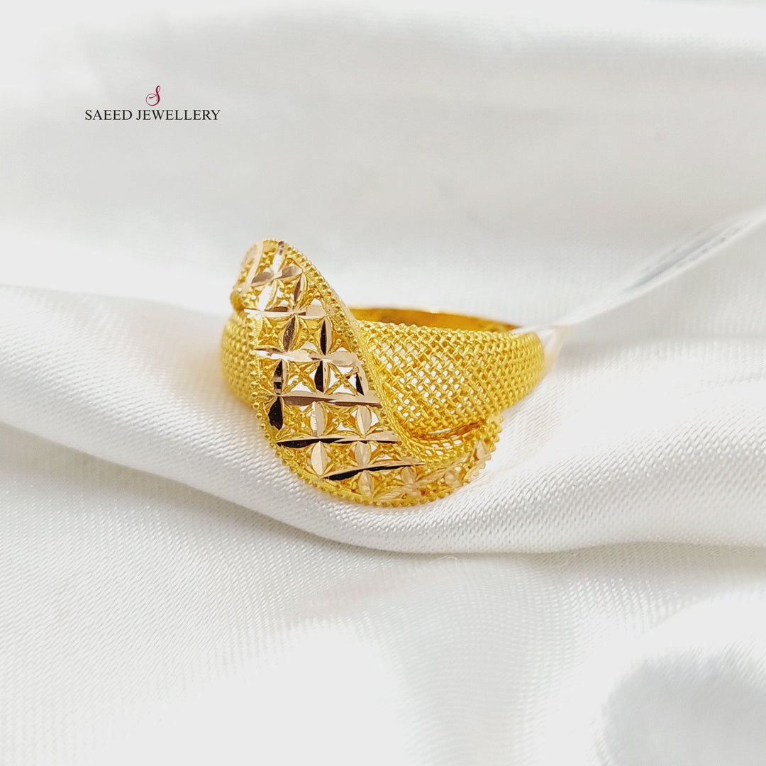 21K Gold Belt Ring by Saeed Jewelry - Image 3