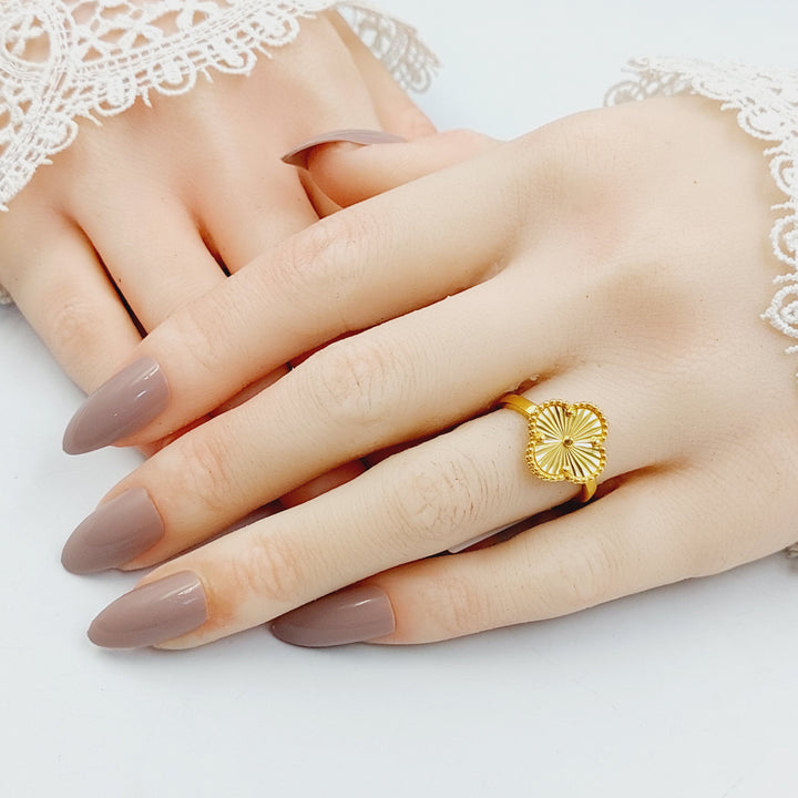 21K Gold Clover Ring by Saeed Jewelry - Image 4