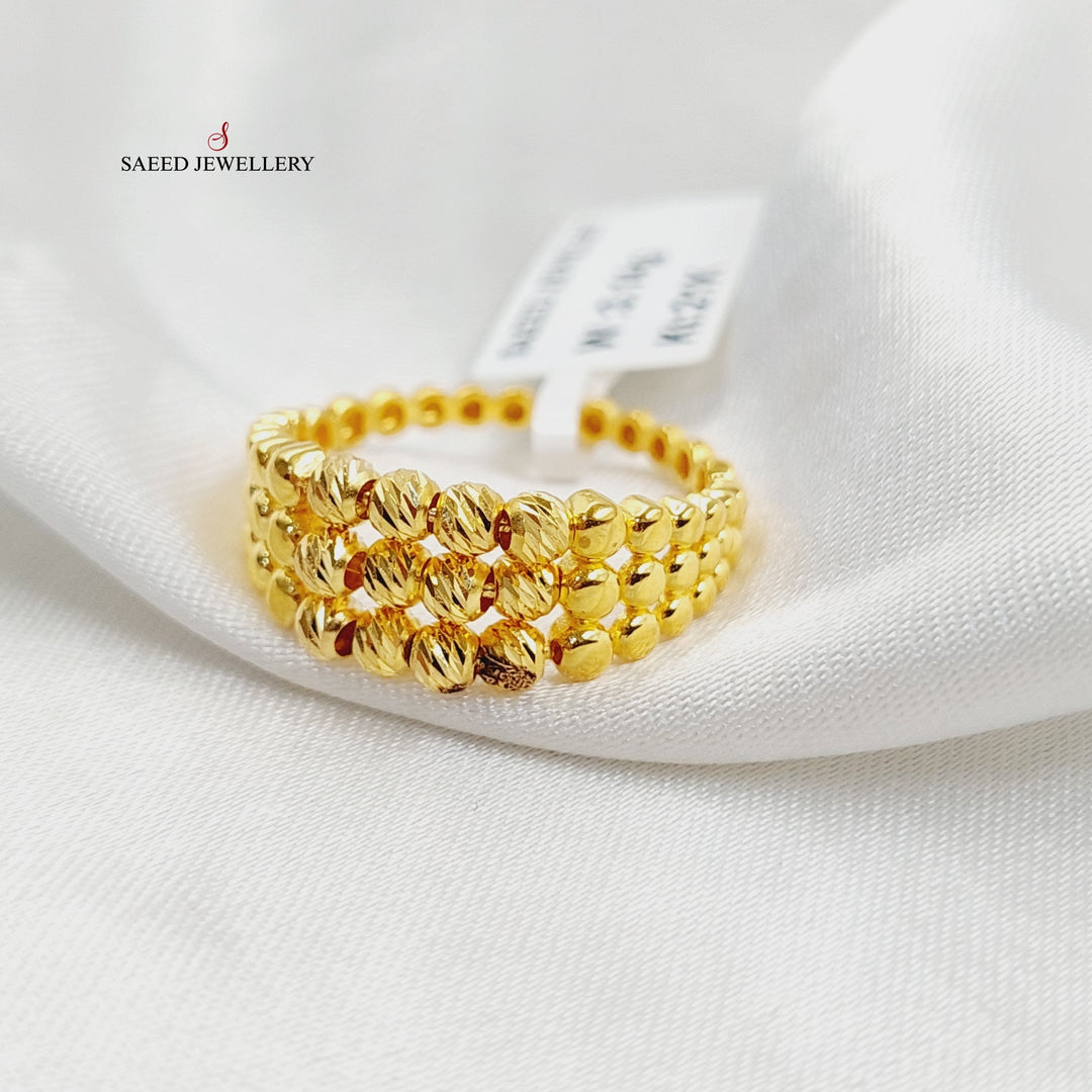 21K Gold Deluxe Balls Ring by Saeed Jewelry - Image 3