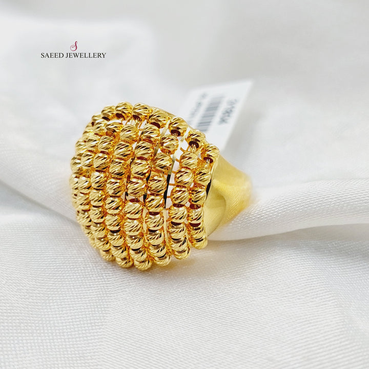 21K Gold Deluxe Balls Ring by Saeed Jewelry - Image 3