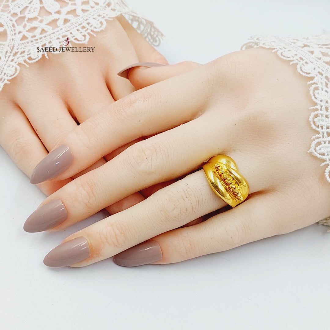 21K Gold Deluxe Balls Ring by Saeed Jewelry - Image 4