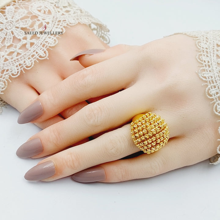 21K Gold Deluxe Balls Ring by Saeed Jewelry - Image 4