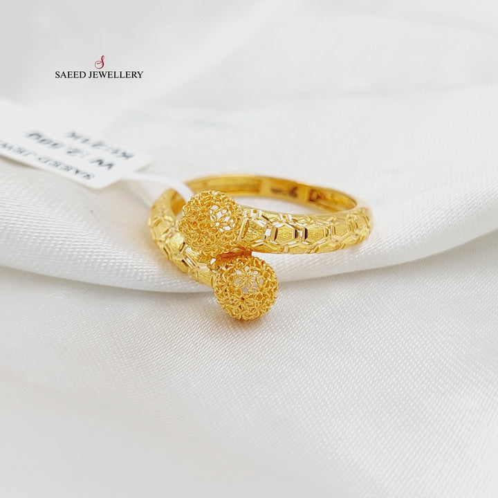 21K Gold Deluxe Balls Ring by Saeed Jewelry - Image 3