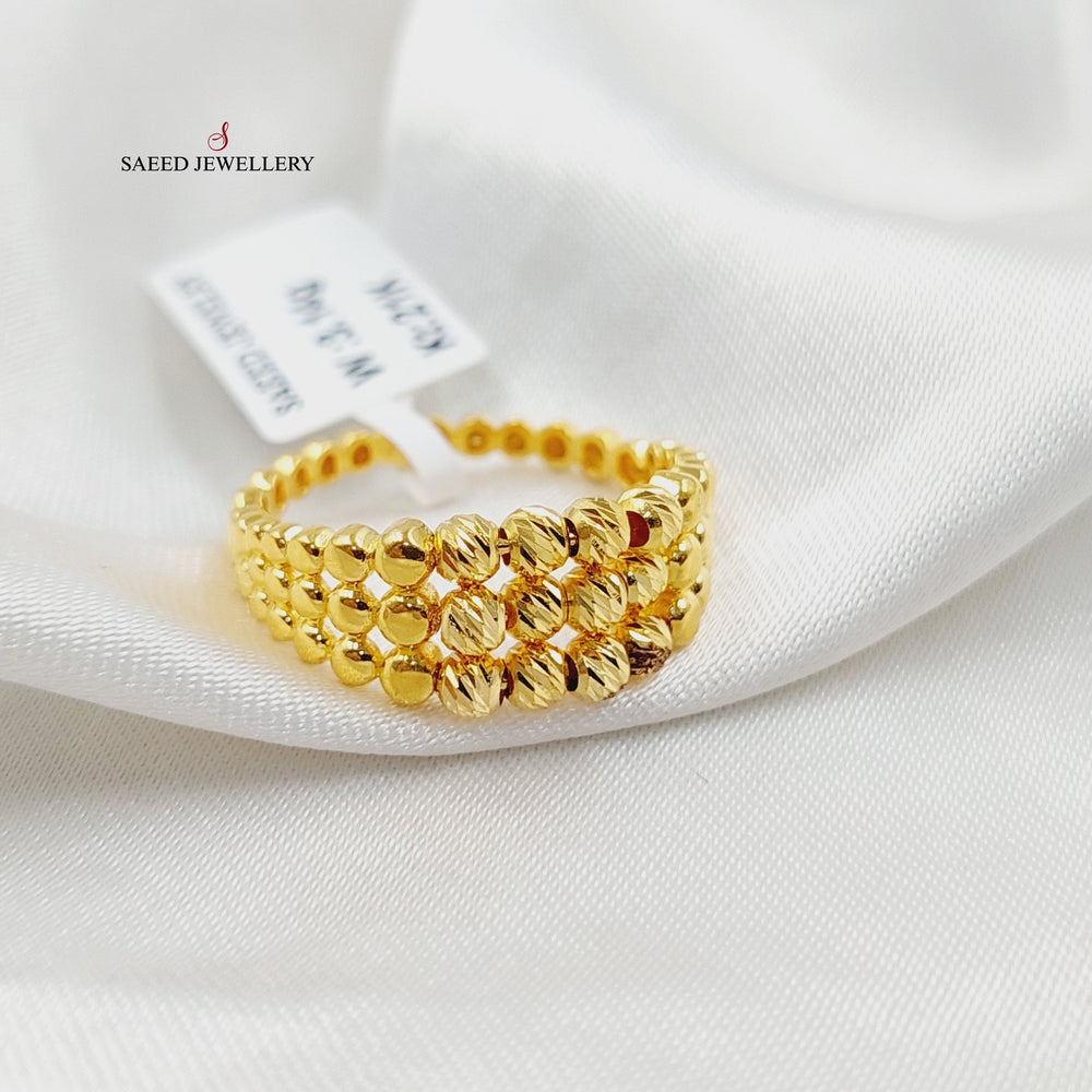 21K Gold Deluxe Balls Ring by Saeed Jewelry - Image 2