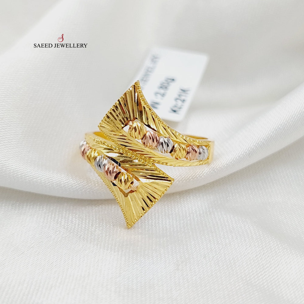 21K Gold Deluxe Belt Ring by Saeed Jewelry - Image 2