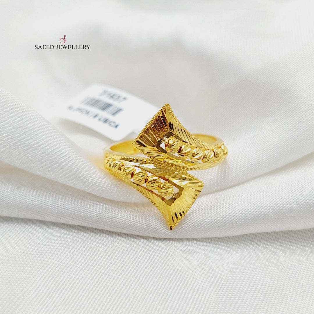 21K Gold Deluxe Belt Ring by Saeed Jewelry - Image 3