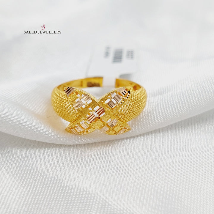 21K Gold Deluxe Engraved Ring by Saeed Jewelry - Image 1