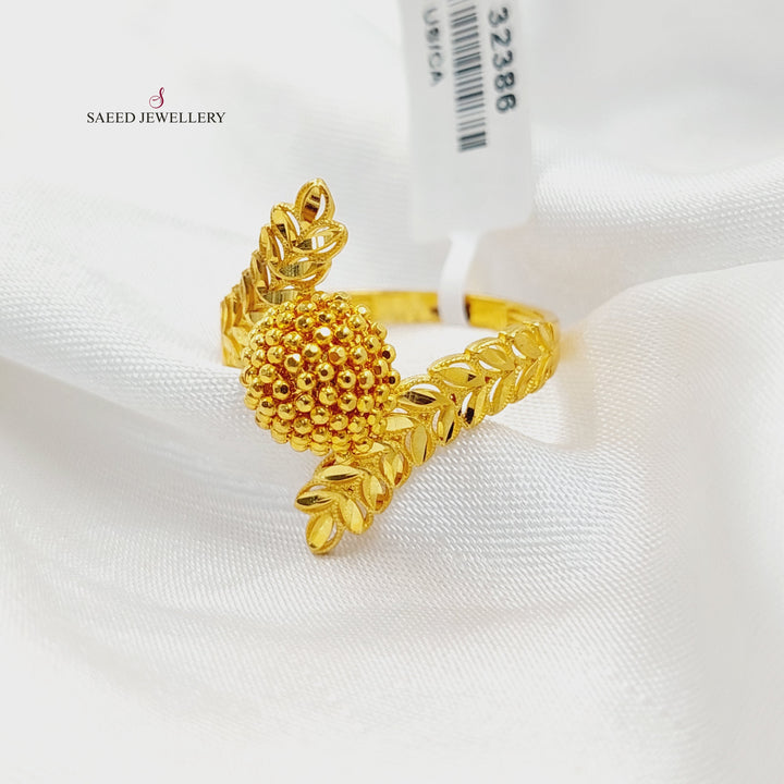 21K Gold Deluxe Leaf Ring by Saeed Jewelry - Image 1