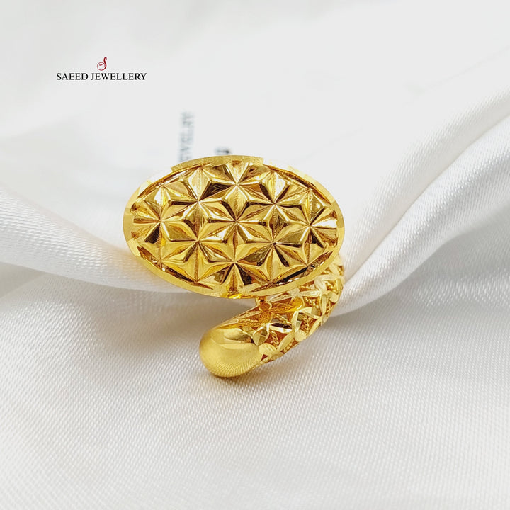 21K Gold Deluxe Nail Ring by Saeed Jewelry - Image 4