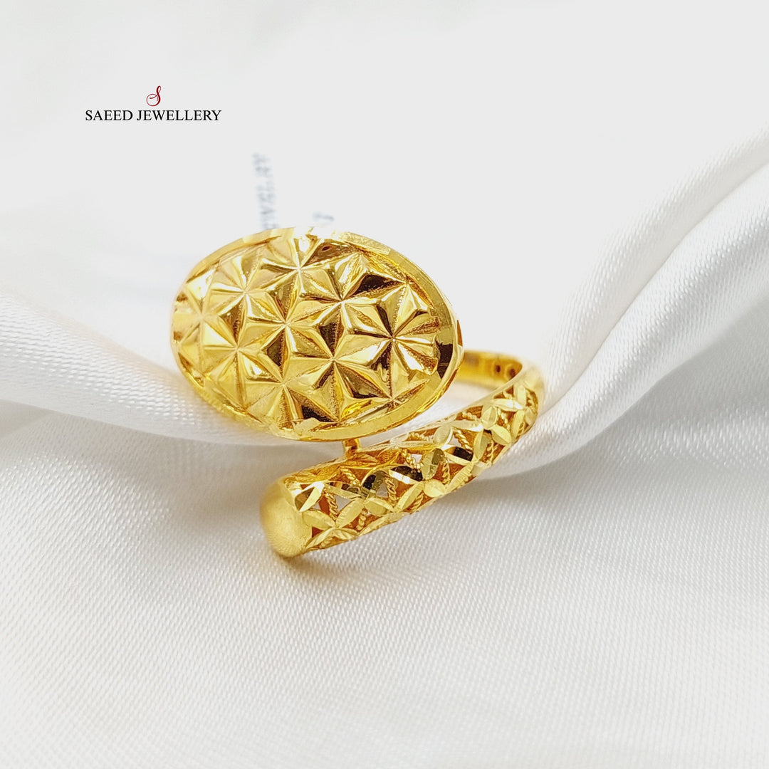 21K Gold Deluxe Nail Ring by Saeed Jewelry - Image 1