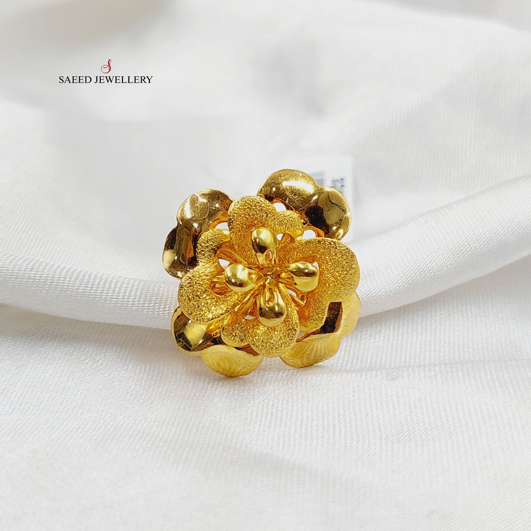 21K Gold Deluxe Rose Ring by Saeed Jewelry - Image 3