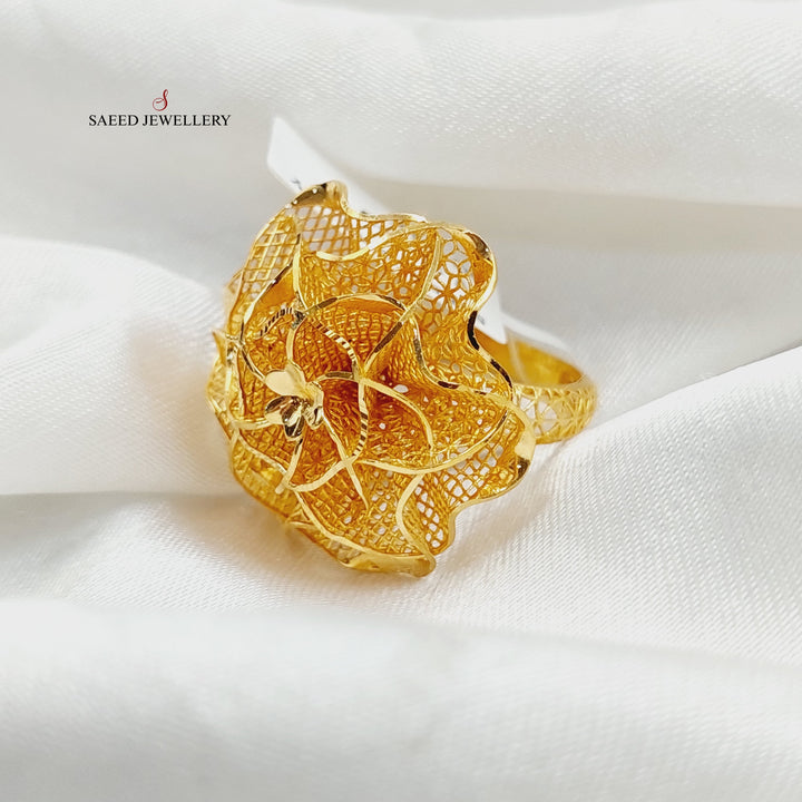 21K Gold Deluxe Rose Ring by Saeed Jewelry - Image 2