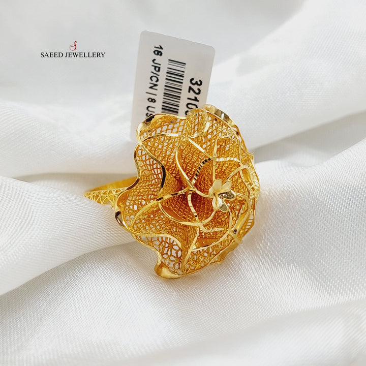 21K Gold Deluxe Rose Ring by Saeed Jewelry - Image 3