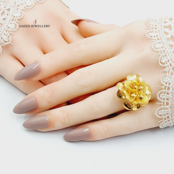 21K Gold Deluxe Rose Ring by Saeed Jewelry - Image 4